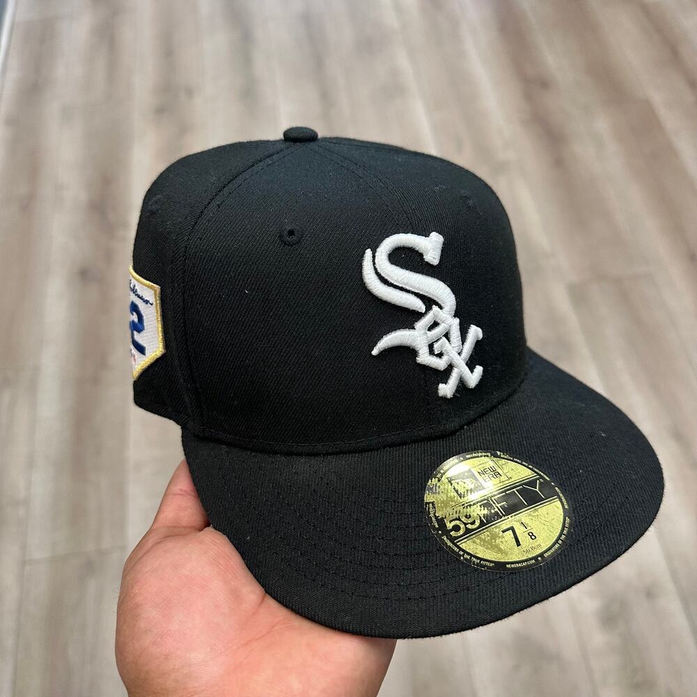 New Era Jackie Robinson Day White Sox Black fitted Hat Cap sz 7 1/8 B25